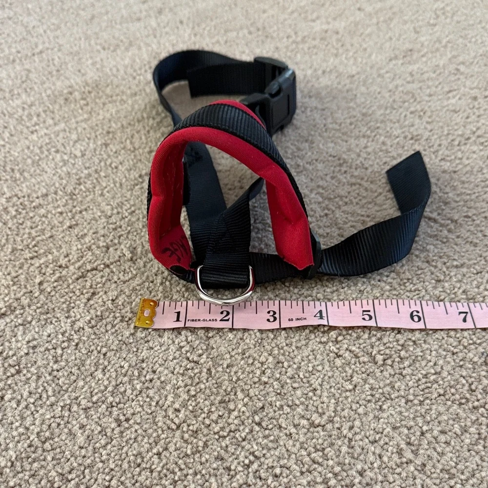 Big Smile Paw Red & Black Dog Head Muzzle – Comfortable No-Pull Training